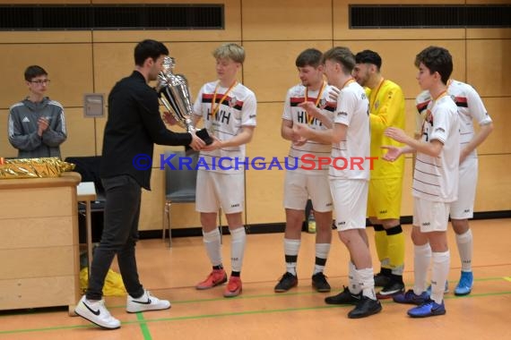 Futsal-Kreismeisterschaften Sinsheim A-Junioren in der Kraichgauhalle in Gemmingen - VFB Eppingen vs JSG Helmstadt/Neckarbischofsheim/Reichartshausen (© Siegfried Lörz)